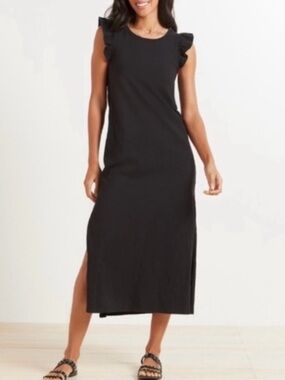 Z Supply Black Flutter Sleeve Ribbed  Maxi Dress NWT